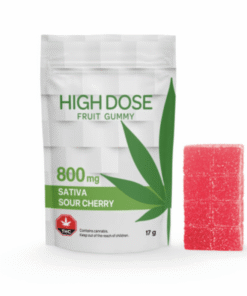High Dose – Super Strength Sour Cherry Fruit Gummy 800mg (Sativa)