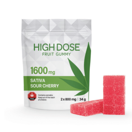 High Dose – Extreme Strength Cherry Fruit Gummy 1600mg (Sativa)