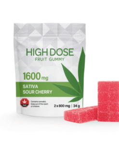 High Dose – Extreme Strength Cherry Fruit Gummy 1600mg (Sativa)