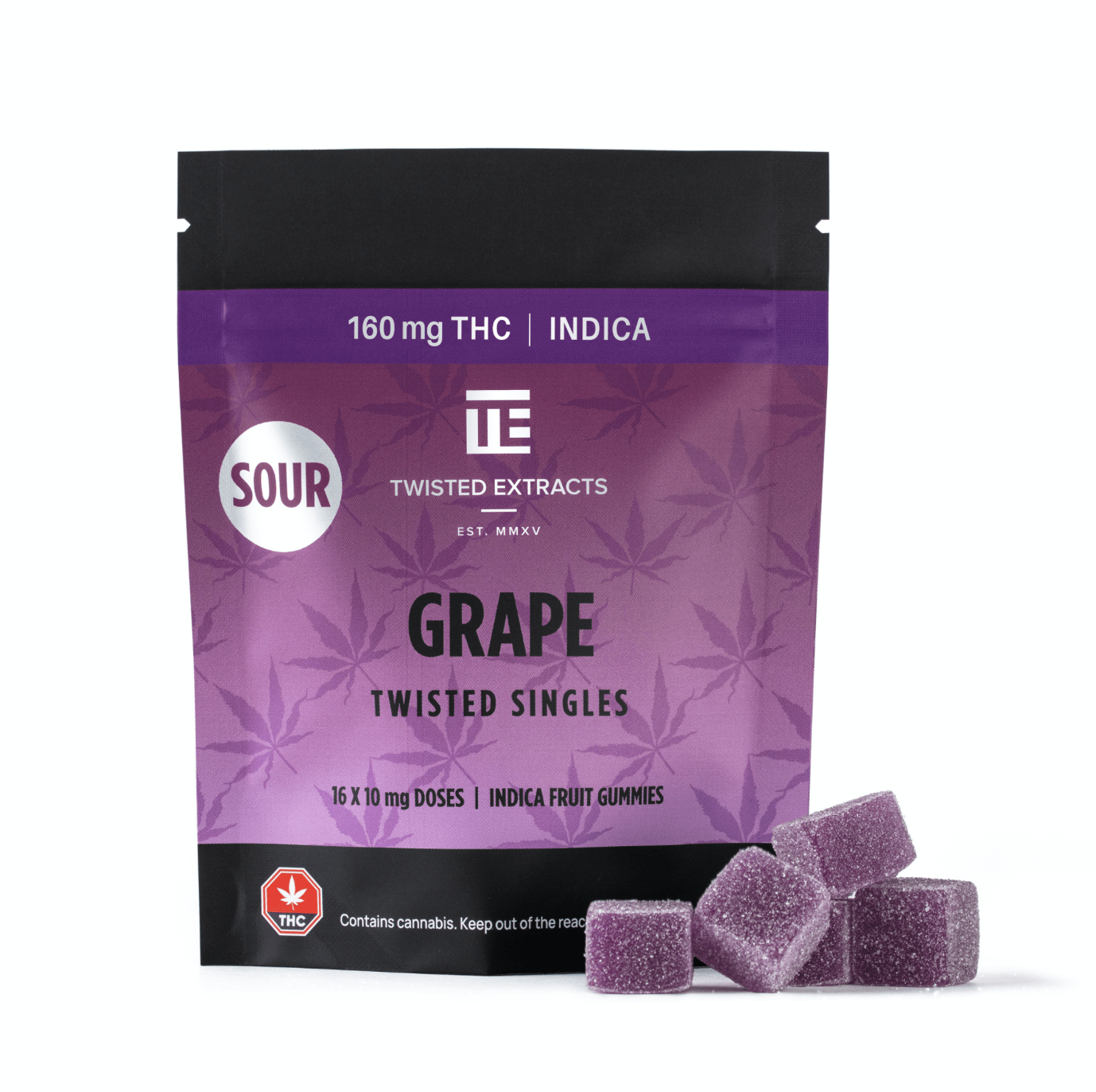 Twisted Extracts – Sour Grape Twisted Singles 160mg (Indica)