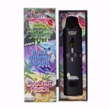 Burn Triple Threat Pen (9g) - Apple Juice + Blue Gummy Shark + Coconut Peach