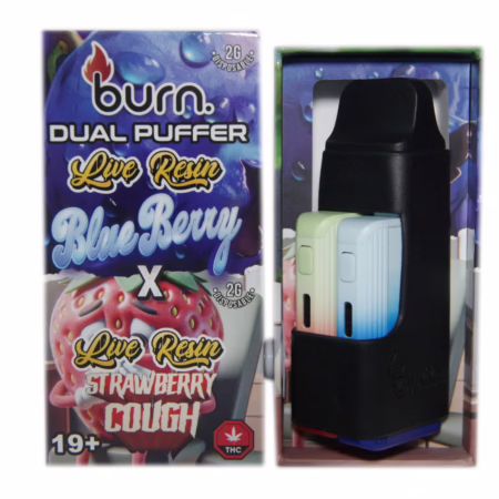 Burn Dual Puffer Pen - Live Resin Blueberry 2g (I) + Live Resin Strawberry Cough 2g (S)