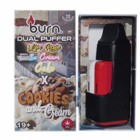 Burn Dual Puffer Pen - Live Resin Ice Cream Cake 2g (I) + Cookies and Cream 2g (H)