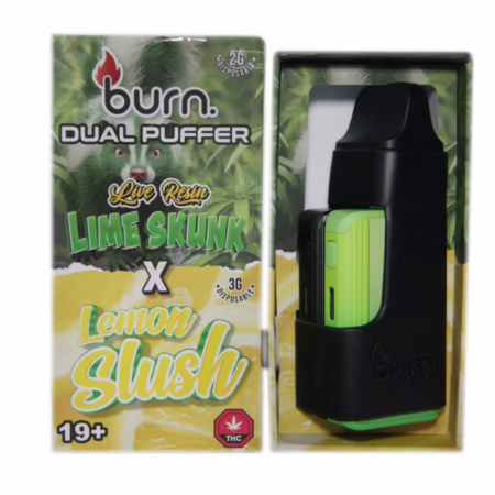 Burn Dual Puffer Pen - Live Resin Lime Skunk 2g (H) + Lemon Slush 3g (H)
