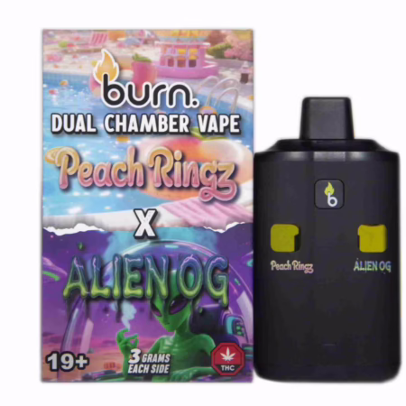 Burn Dual Chamber Pen 6g - Peach Ringz (H) + Alien OG (H)