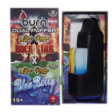 Burn Dual Puffer Pen - Live Resin Rockstar 2g (I) + Live Resin Blueberry 2g (I)
