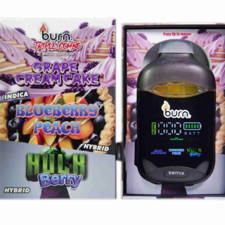 Burn Triple Combo (3 x 1 Gram) - Grape Cream Cake + Blueberry Peach + Hulk Berry